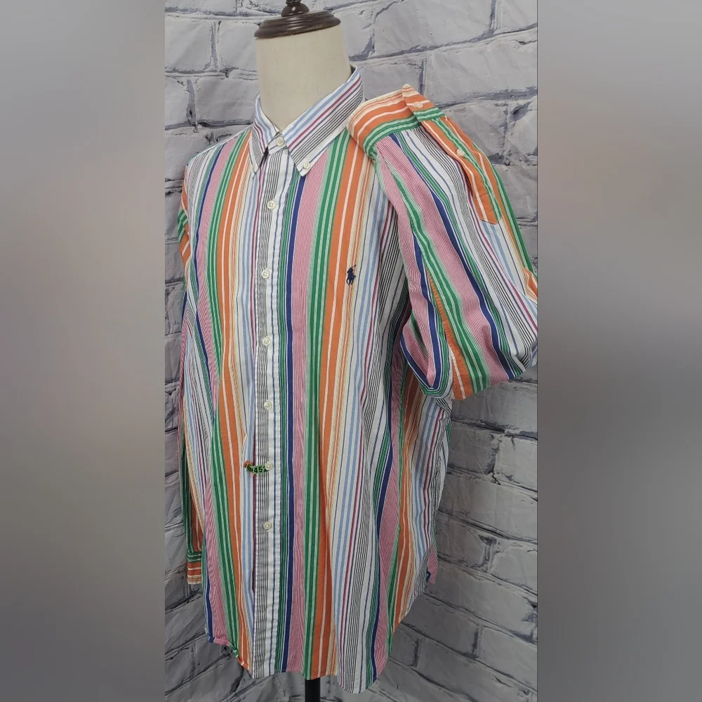 Ralph Lauren Men's Classic Fit Button Down Shirt Colorful Striped Size 2XL XXL - Picture 7 of 12